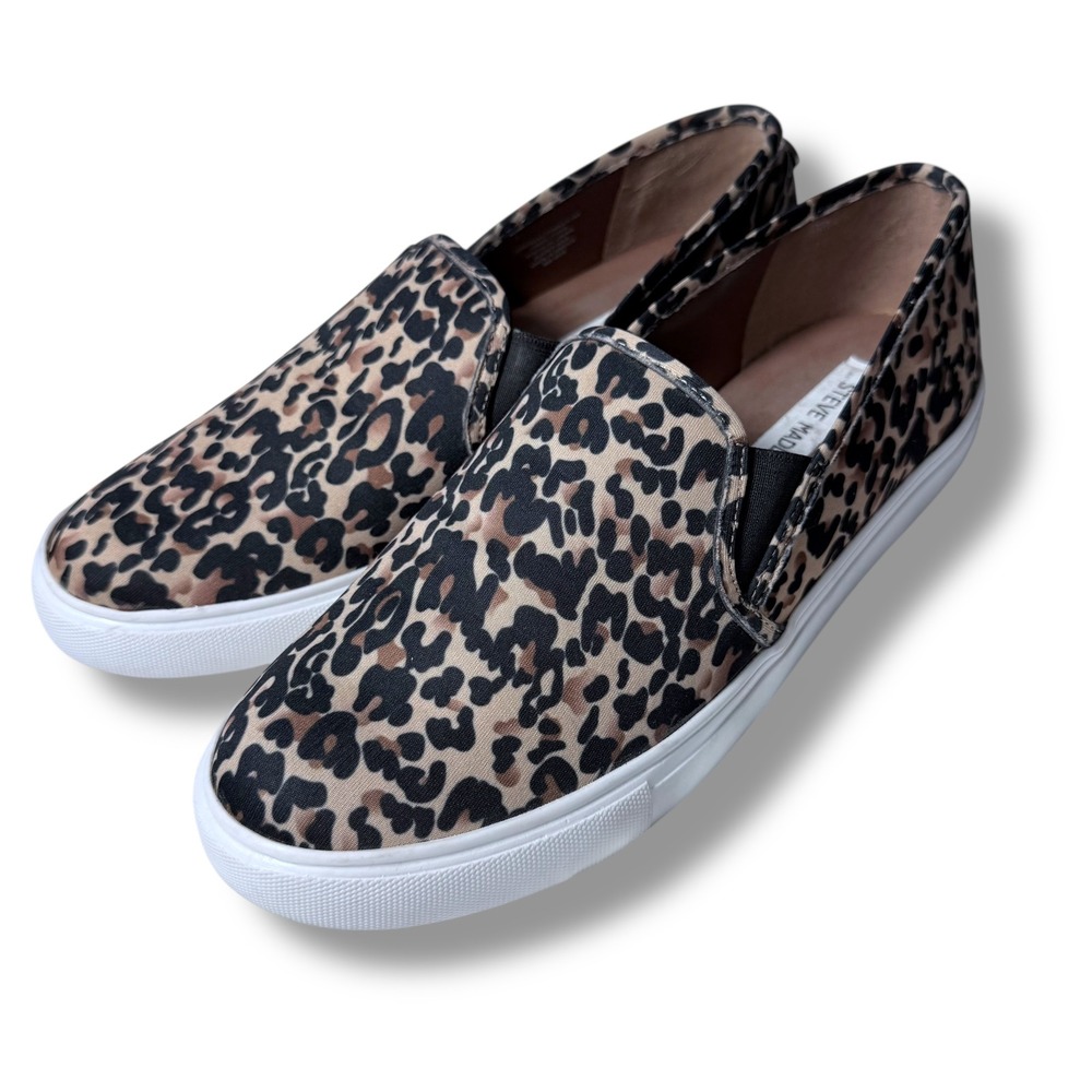 EUC Steve Madden Leopard Print Slip On Casual Sneakers Size 9.5M - Picture 10 of 11